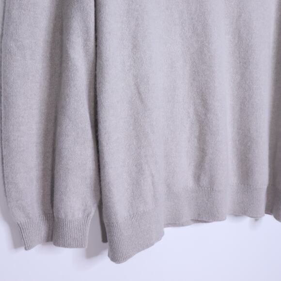 J. CREW Cashmere Relaxed V Neck Sweater Heather Fog Long Sleeve Women's L - Picture 6 of 10